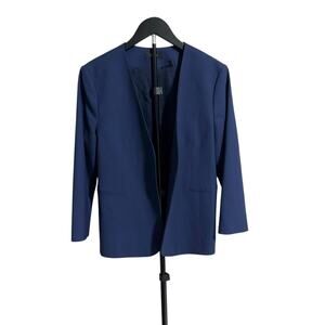 Theory Navy Blue Blazer - 3/4 Sleeve Open Front - Size 12 - Like New